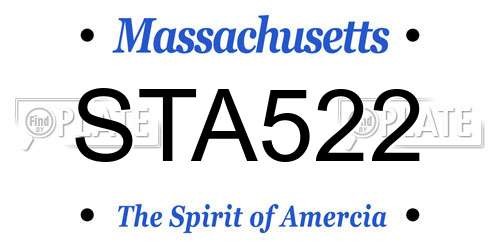 STA522 Massachusetts License Plate