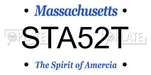 STA52T Massachusetts License Plate
