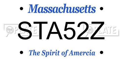 STA52Z Massachusetts License Plate