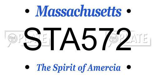 STA572 Massachusetts License Plate