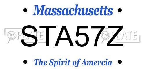 STA57Z Massachusetts License Plate