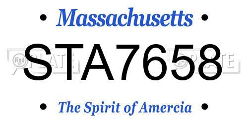 STA7658 Massachusetts License Plate