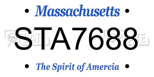 STA7688 Massachusetts License Plate