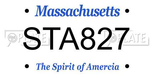 STA827 Massachusetts License Plate