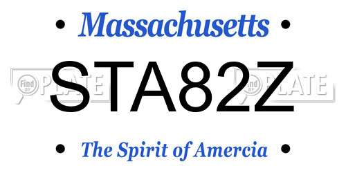 STA82Z Massachusetts License Plate
