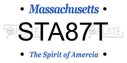STA87T Massachusetts License Plate