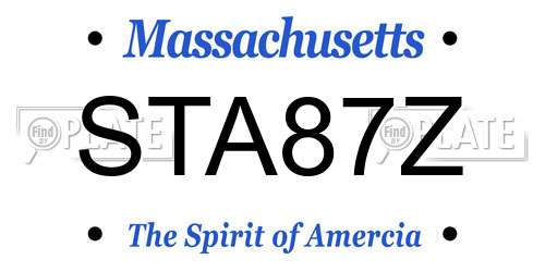 STA87Z Massachusetts License Plate