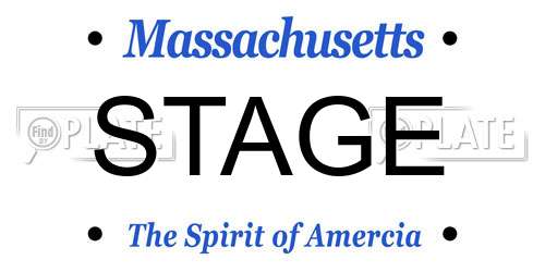 STAGE Massachusetts License Plate