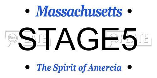 STAGE5 Massachusetts License Plate