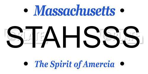 STAHSSS Massachusetts License Plate