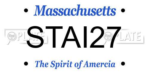 STAI27 Massachusetts License Plate