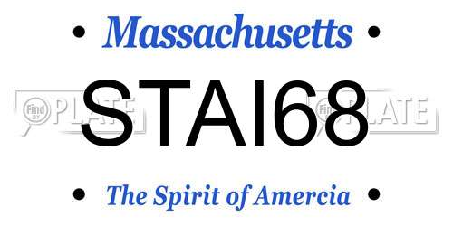 STAI68 Massachusetts License Plate