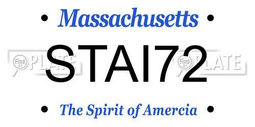 STAI72 Massachusetts License Plate