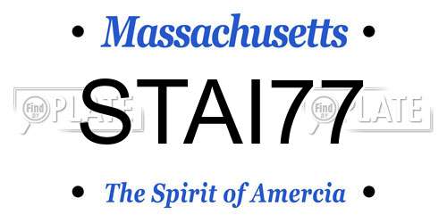 STAI77 Massachusetts License Plate