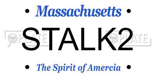 STALK2 Massachusetts License Plate