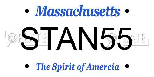 STAN55 Massachusetts License Plate