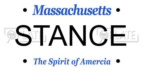 STANCE Massachusetts License Plate