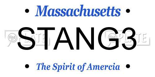 STANG3 Massachusetts License Plate