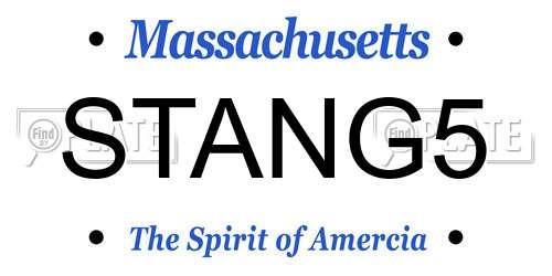 STANG5 Massachusetts License Plate