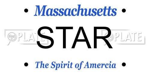 STAR Massachusetts License Plate