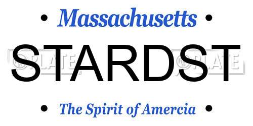 STARDST Massachusetts License Plate