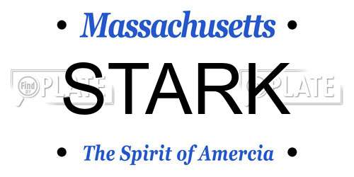 STARK Massachusetts License Plate
