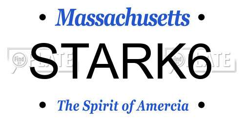 STARK6 Massachusetts License Plate