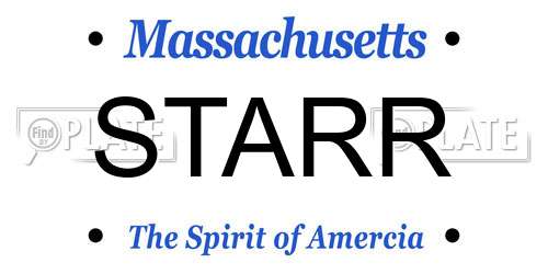 STARR Massachusetts License Plate