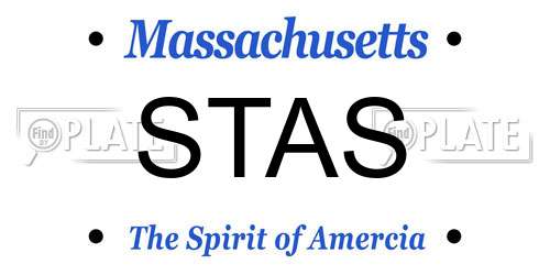 STAS Massachusetts License Plate