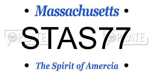 STAS77 Massachusetts License Plate