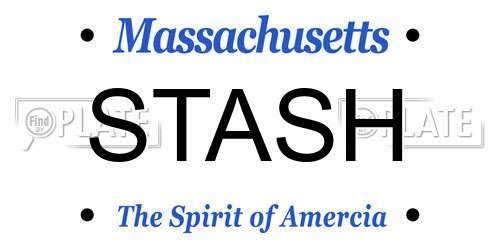 STASH Massachusetts License Plate