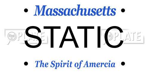 STATIC Massachusetts License Plate