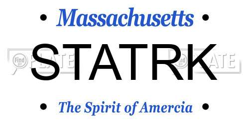 STATRK Massachusetts License Plate