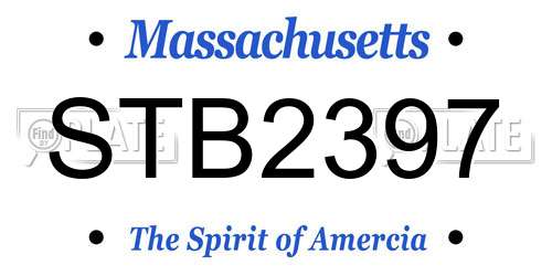 STB2397 Massachusetts License Plate