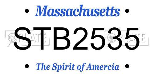 STB2535 Massachusetts License Plate