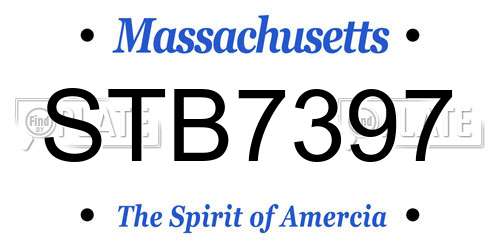 STB7397 Massachusetts License Plate