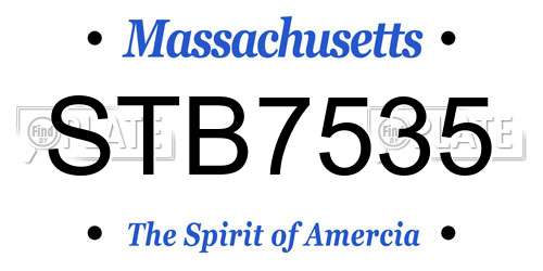 STB7535 Massachusetts License Plate