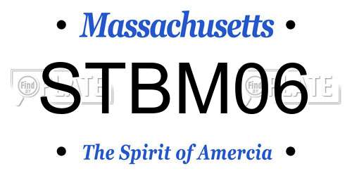STBM06 Massachusetts License Plate