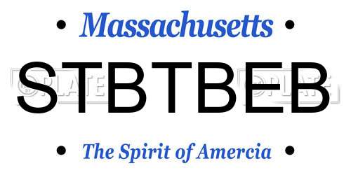 STBTBEB Massachusetts License Plate