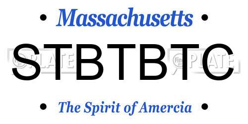 STBTBTC Massachusetts License Plate