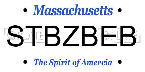 STBZBEB Massachusetts License Plate
