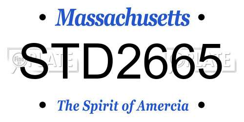 STD2665 Massachusetts License Plate