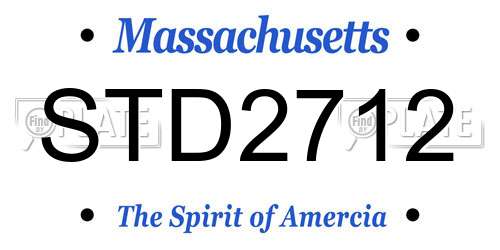 STD2712 Massachusetts License Plate