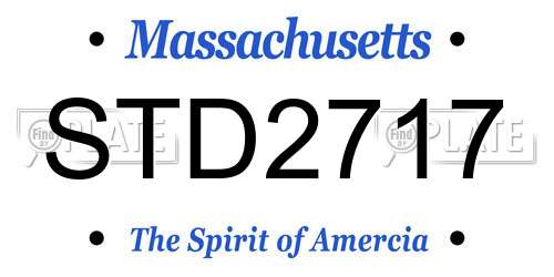 STD2717 Massachusetts License Plate
