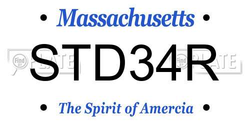 STD34R Massachusetts License Plate