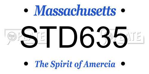 STD635 Massachusetts License Plate
