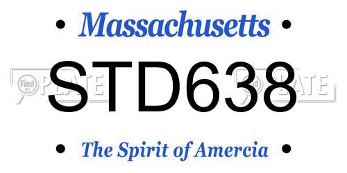 STD638 Massachusetts License Plate