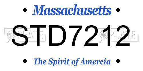 STD7212 Massachusetts License Plate