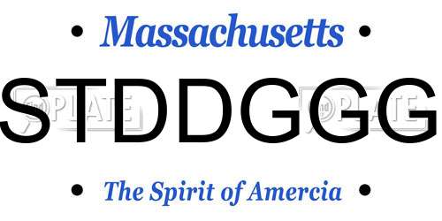 STDDGGG Massachusetts License Plate