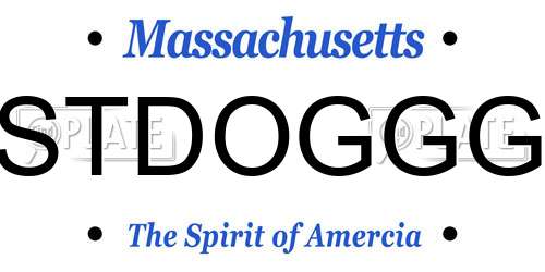 STDOGGG Massachusetts License Plate